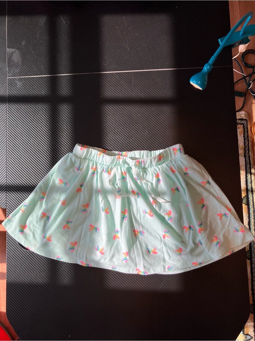 Girls' Mint Green Floral Print Skort